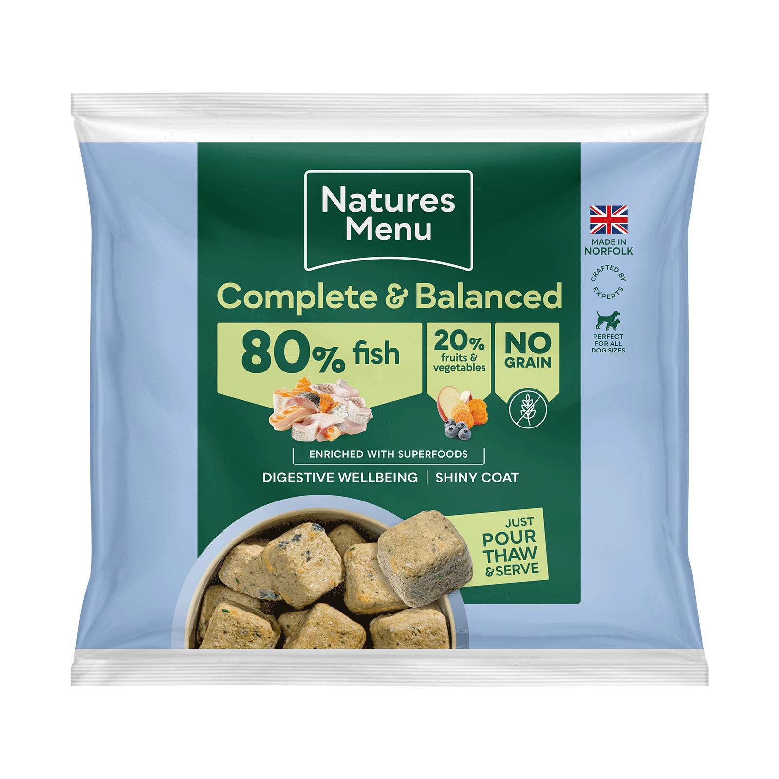 Natures Menu 80/20 Fish Frozen Nuggets 1kg