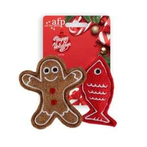 AFP Happy Holiday 2 Pack Gingerbread Man And Fish