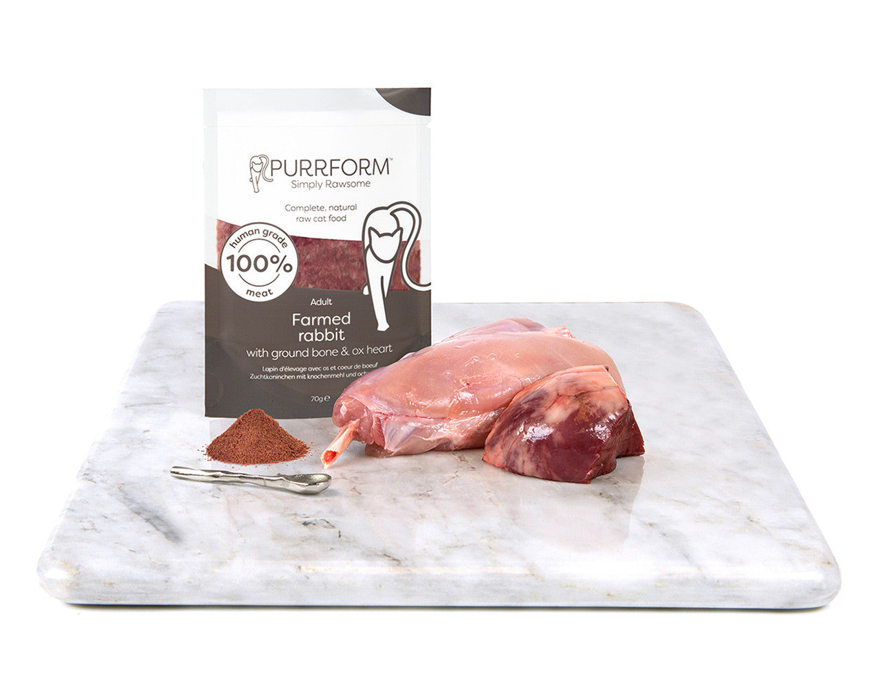 PURRFORM Frozen Rabbit with Ox Heart Complete Adult Cat