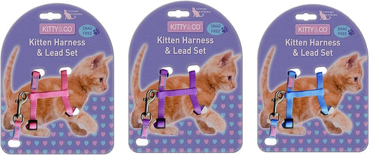 Hem & Boo Snag Free Kitten Harness & Lead Set