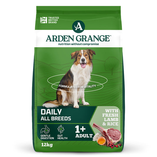 Arden Grange 2 Bag Deal (2 x 12kg) Adult Dog Food Chicken & Rice & Lamb & Rice