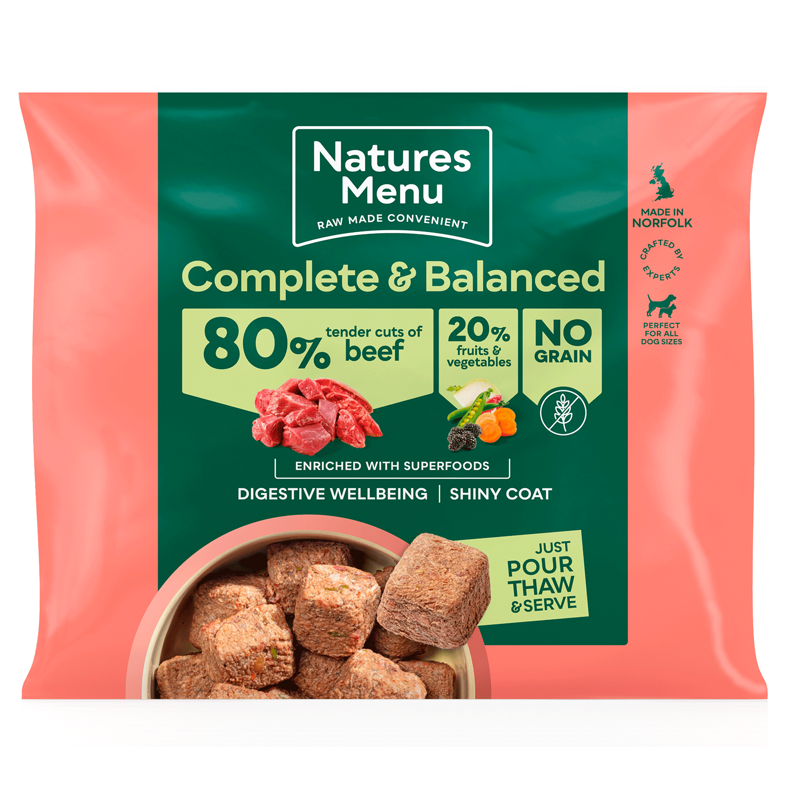 Natures Menu 80/20 Beef Nuggets 1kg