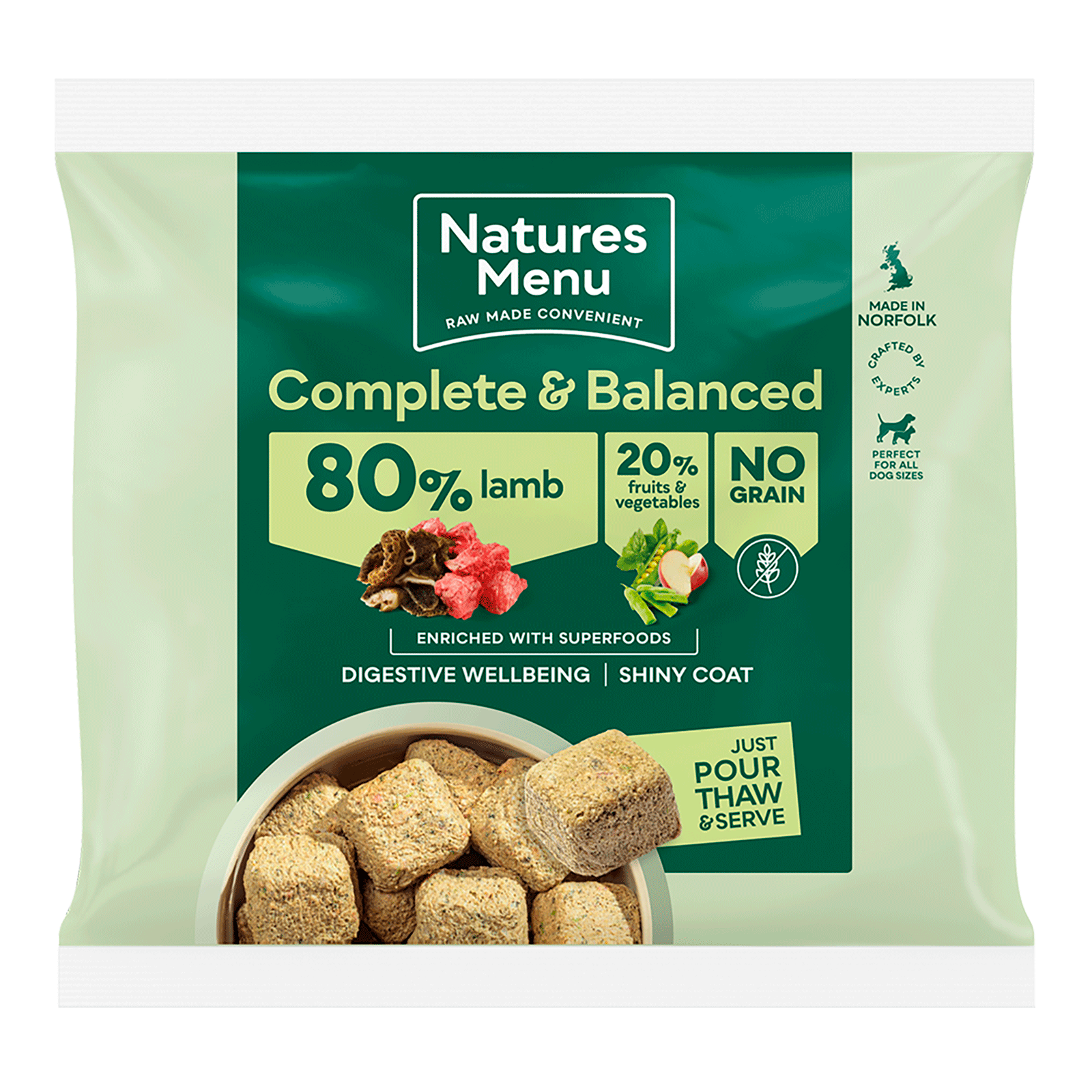 Natures Menu 80/20 British Lamb Nuggets 1kg
