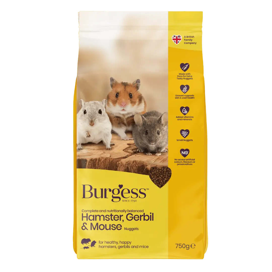 Burgess Hamster, Gerbil & Mouse complete nuggets 750g