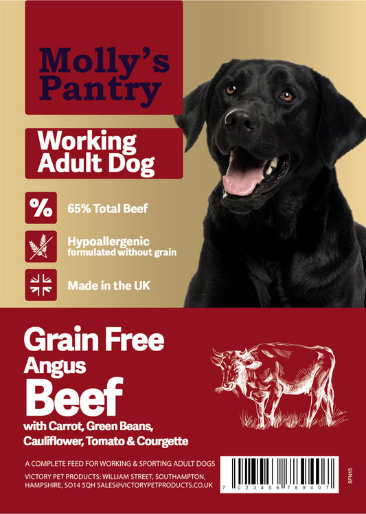 Molly's Pantry Working Dog 65% Angus Beef Kibble 15Kg