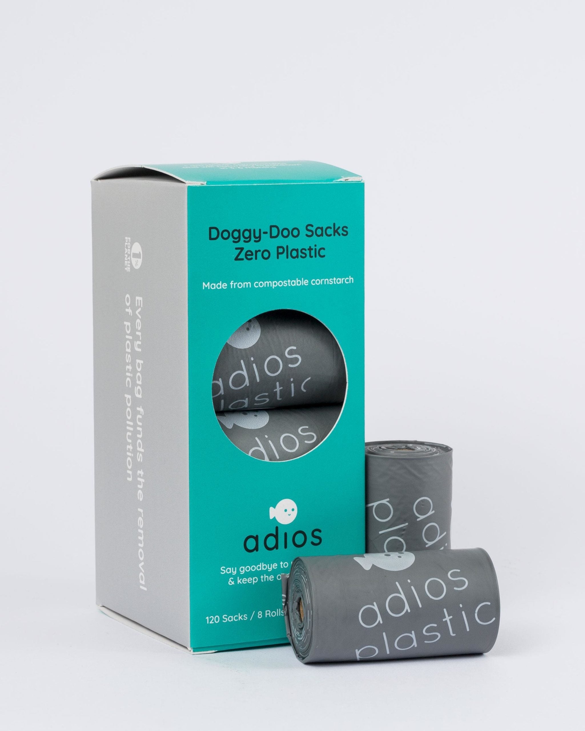 Adios Compostable Dog Poo Bags Grey -120 Bags