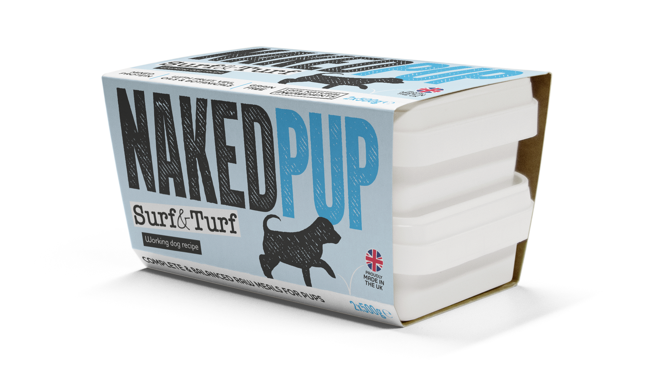 Naked Dog Puppy Surf and Turf