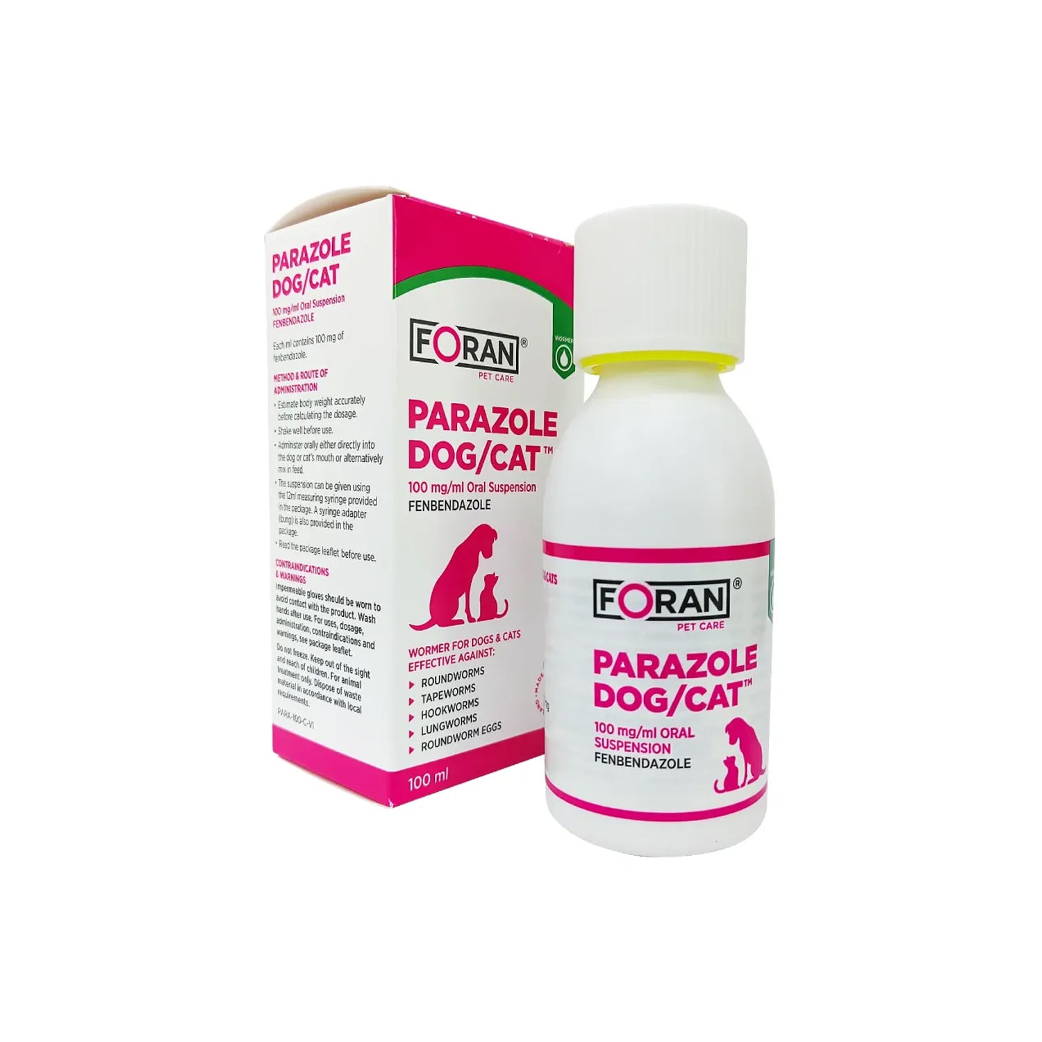 Parazole Wormer for Cats & Dogs 100ml