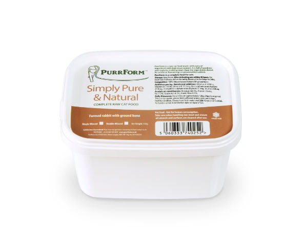 PURRFORM Frozen Single Minced Farm Rabbit and Ground Bone  450g